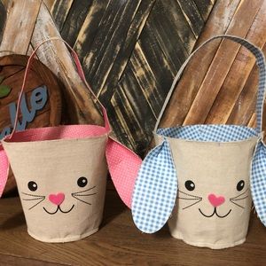 Canvas Easter Basket in Polka Dot or Gingham